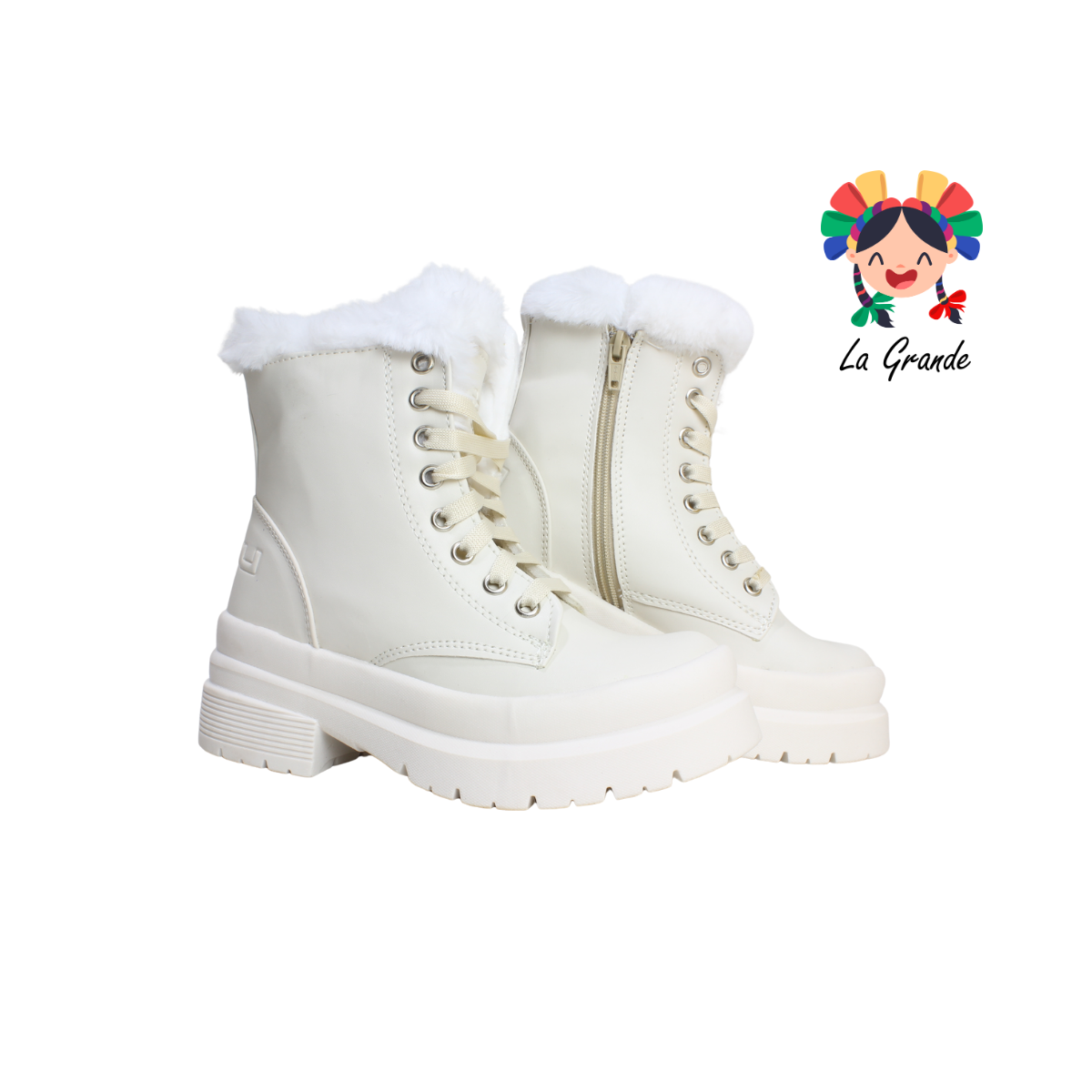 1050 TABU Latte Peluche Bota Casual para Dama