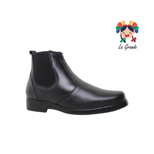 1052-E KOMPRESSOR Negro Piel Bota Casual para Caballero