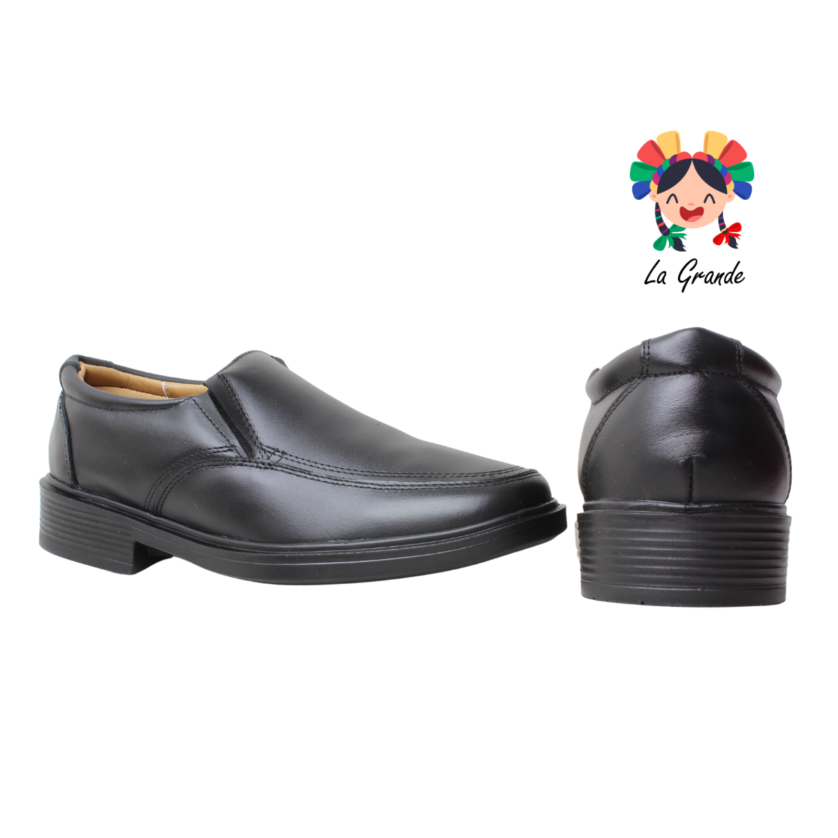 1053 LUBERT Negro Piel Zapato Confort para Caballero