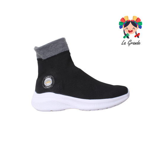 1055 CAPIEL'SK Negro Gris Tenis Deportivo para Dama y Joven