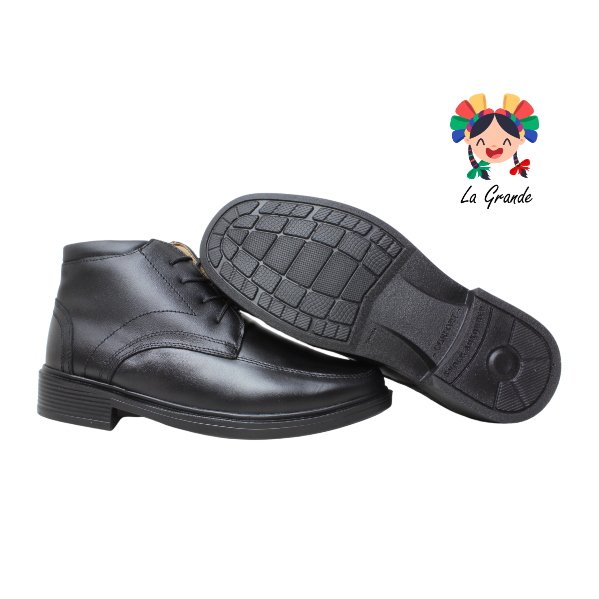 1056 LUBERT Negro Piel Bota para Caballero