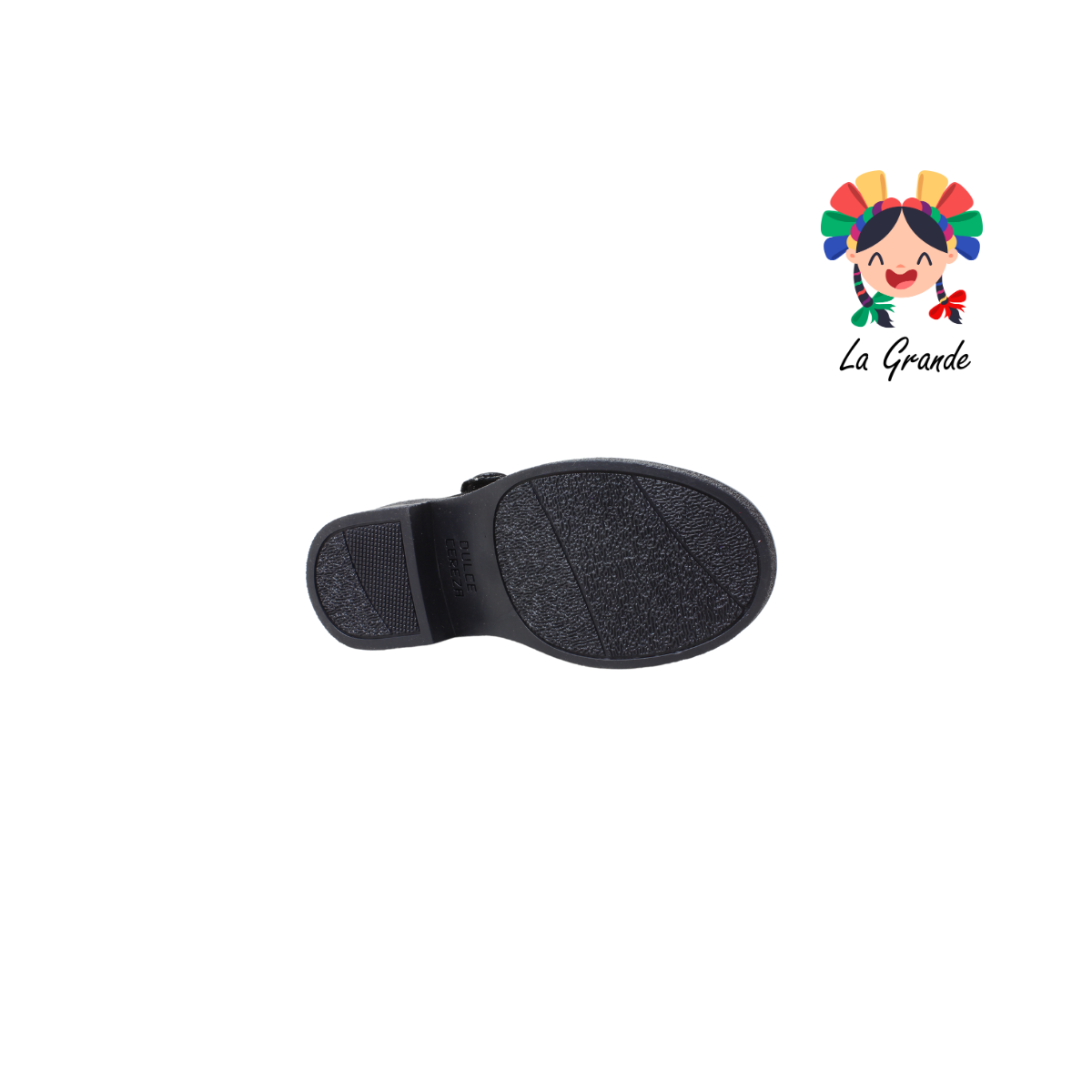 105 DULCE CEREZA Negro Sintético Zapato Escolar para Niña