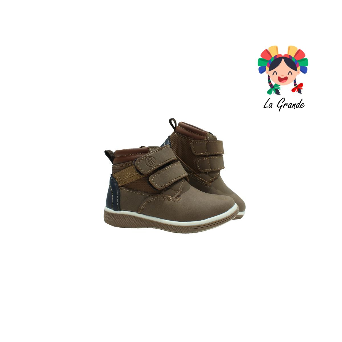 105 ECOLINE Canela Sint Botita Casual de Velcro para Bebé