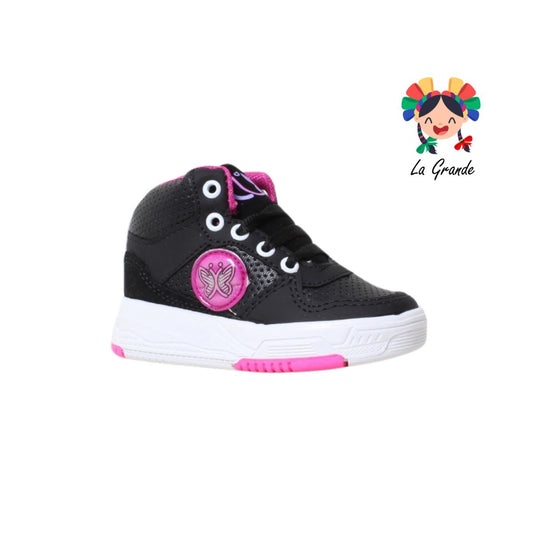 105 LUX-10 Negro Fiusha Sint Tenis Casual para Niña