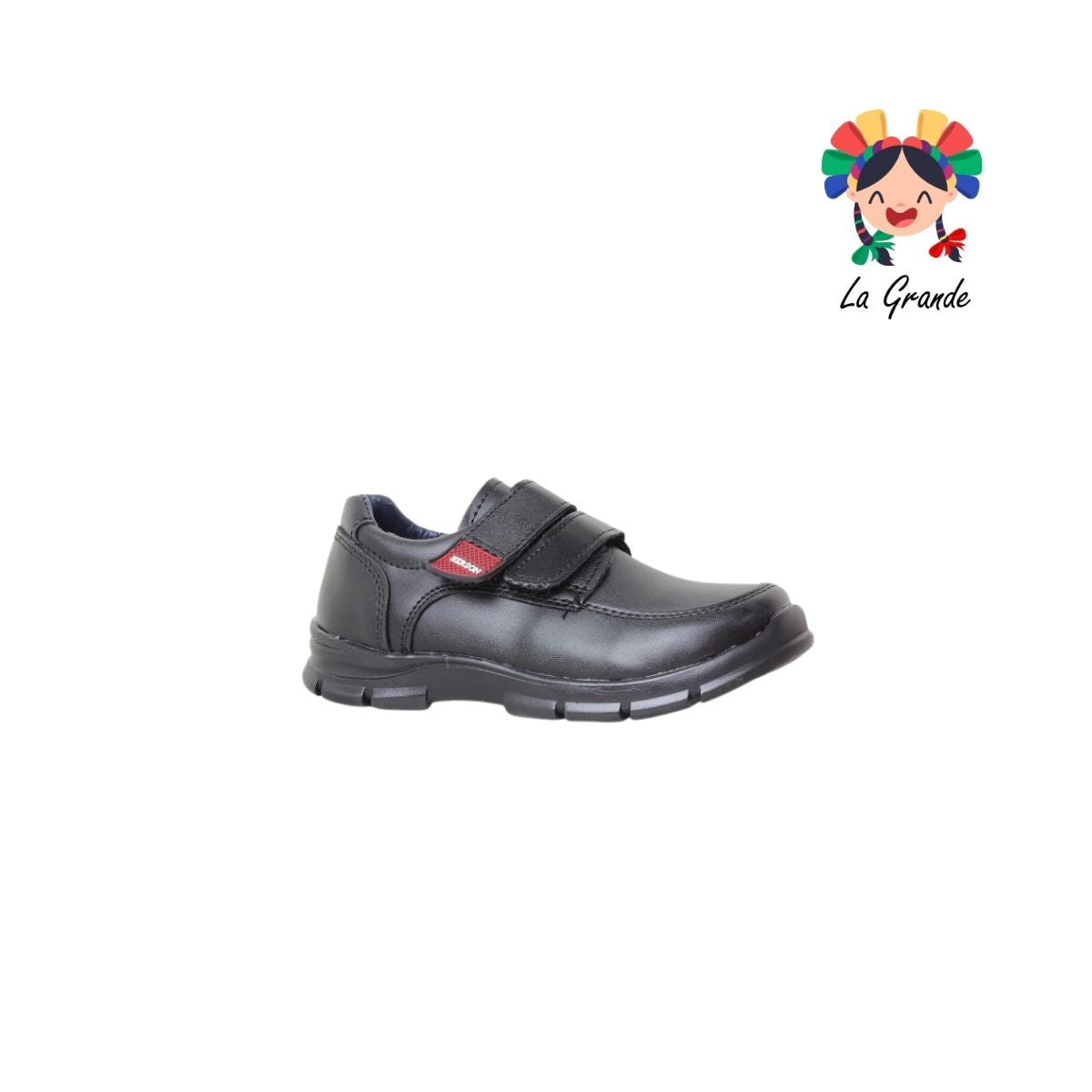 106-1 HERSON Negro Sintético Zapato Escolar para Niño