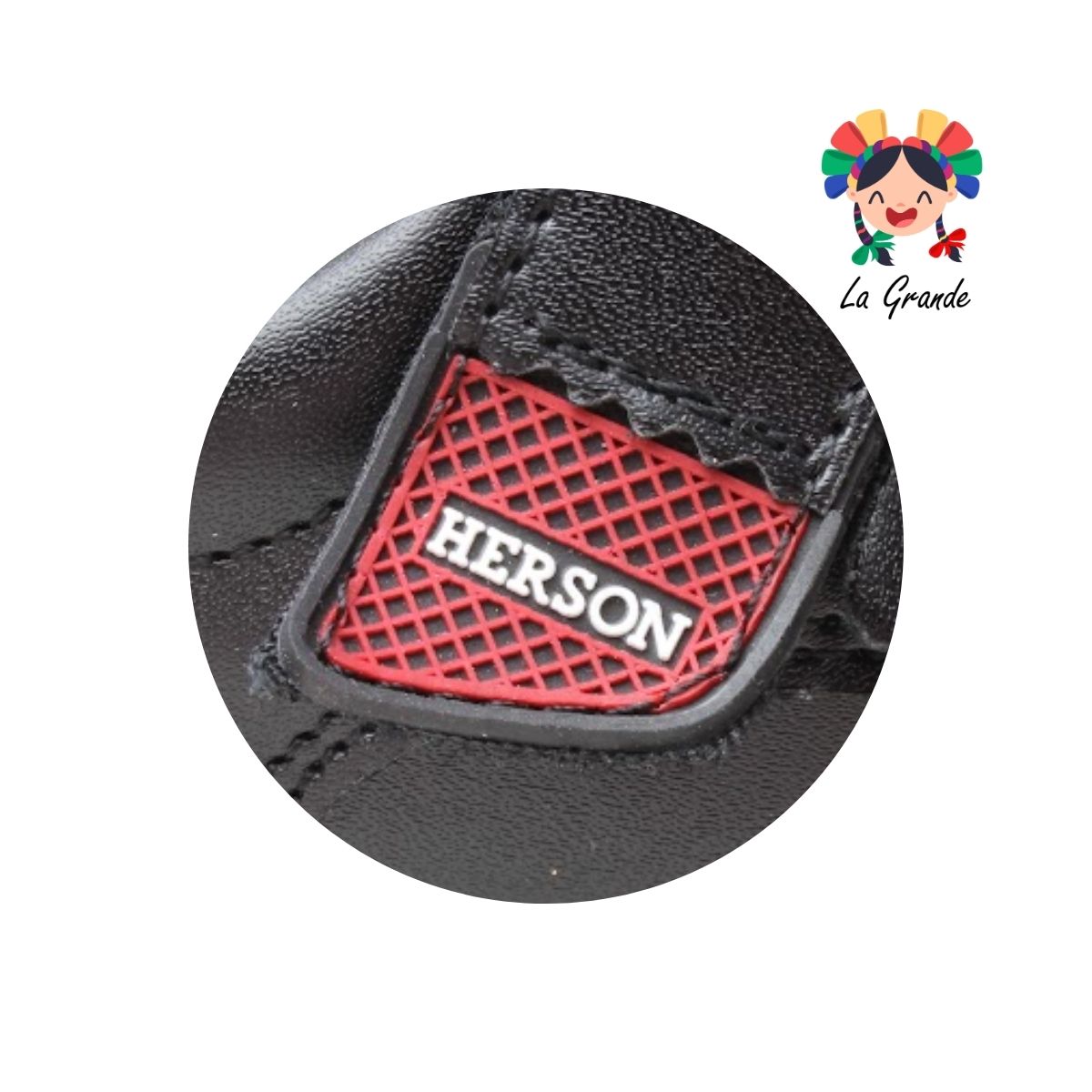 106-1 HERSON Negro Sintético Zapato Escolar para Niño