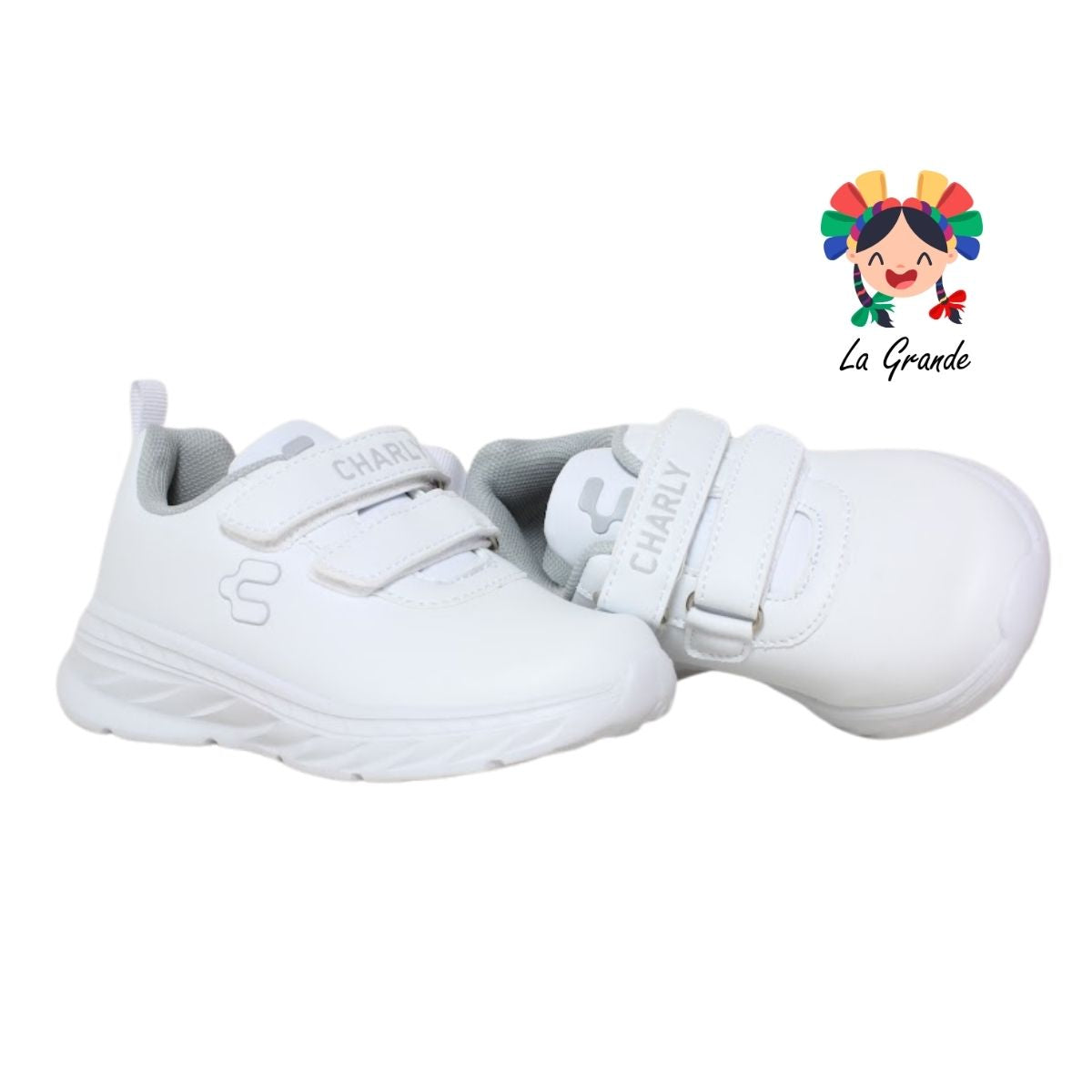 1065145 CHARLY Blanco Gris Tenis Deportivo para niño y niña