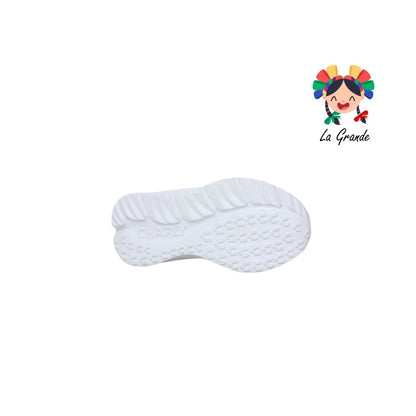 1065145 CHARLY Blanco Gris Tenis Deportivo para niño y niña
