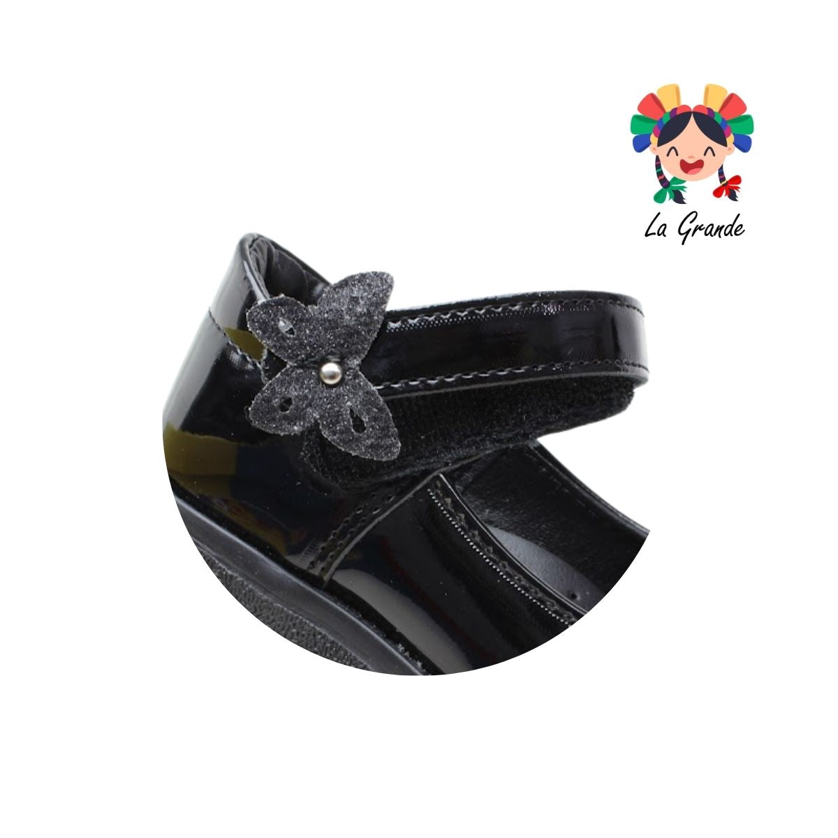 106 DULCE CEREZA Negro Charol Zapato Escolar para Niña