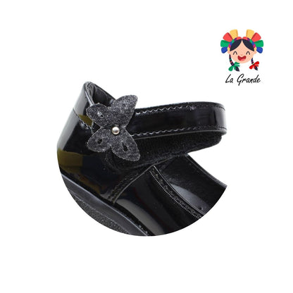 106 DULCE CEREZA Negro Charol Zapato Escolar para Niña