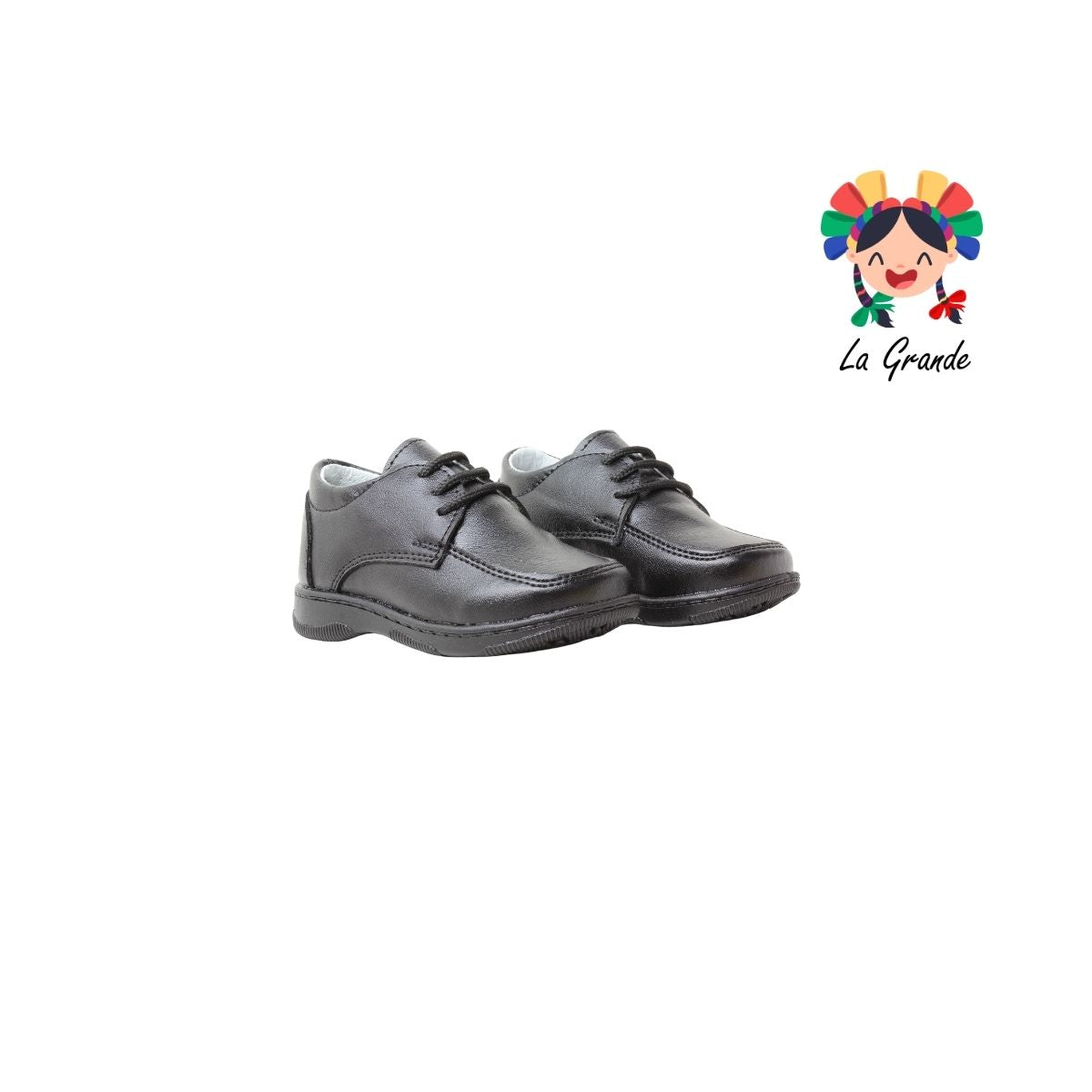 1070 CORAJITO Negro Piel Zapato Escolar para Bebé
