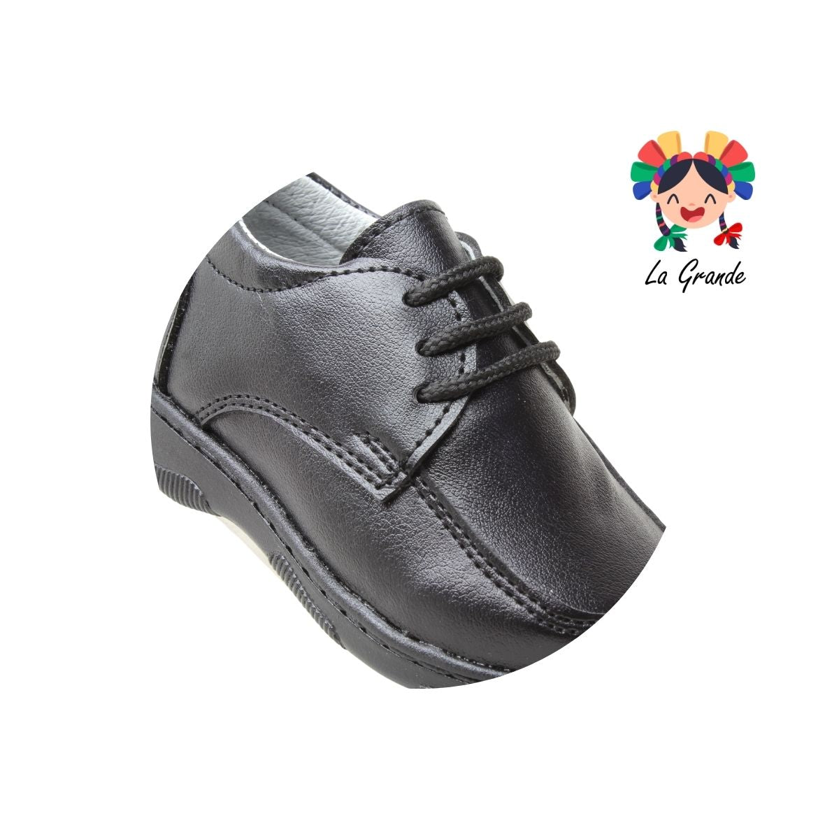 1070 CORAJITO Negro Piel Zapato Escolar para Bebé