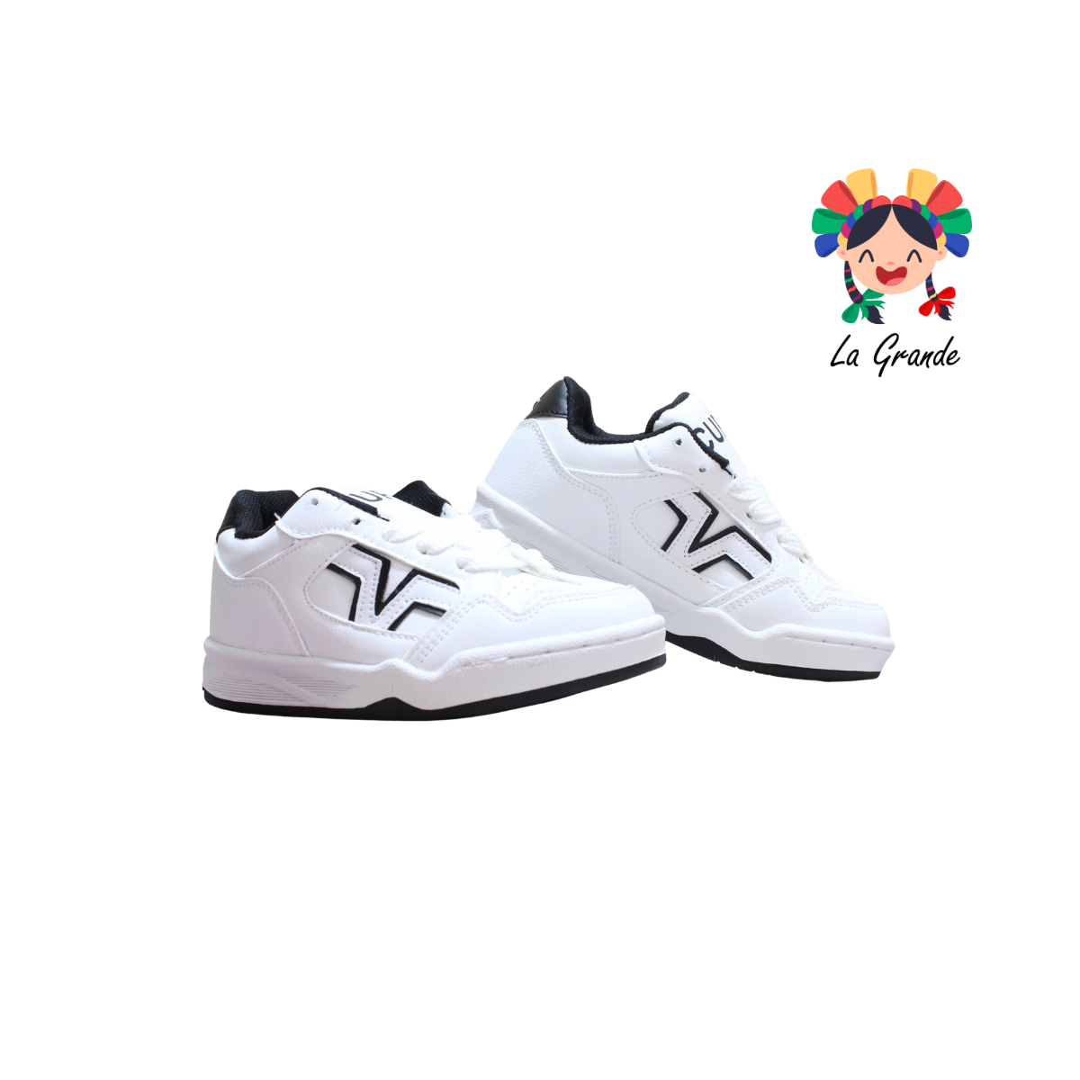 1893 CUPRA Blanco Negro Tenis Casual para Niña y Niño