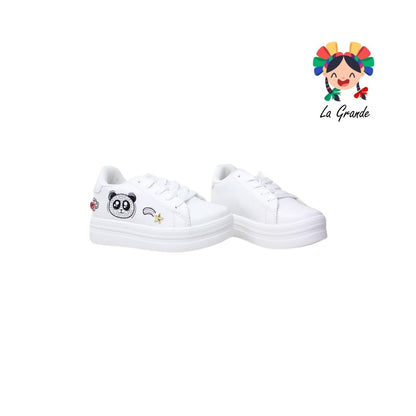 1080 CHAMPS Blanco Panda Tenis Casual para Niña y Dama
