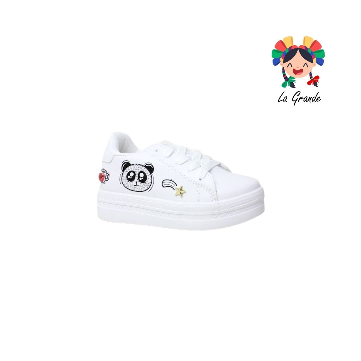 1080 CHAMPS Blanco Panda Tenis Casual para Niña y Dama