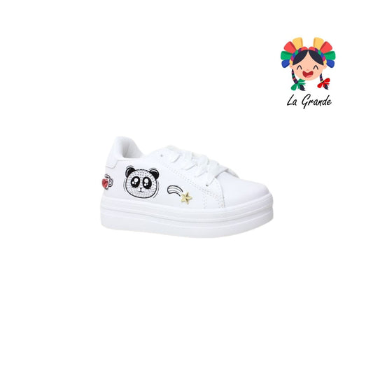 1080 CHAMPS Blanco Panda Tenis Casual para Niña y Dama