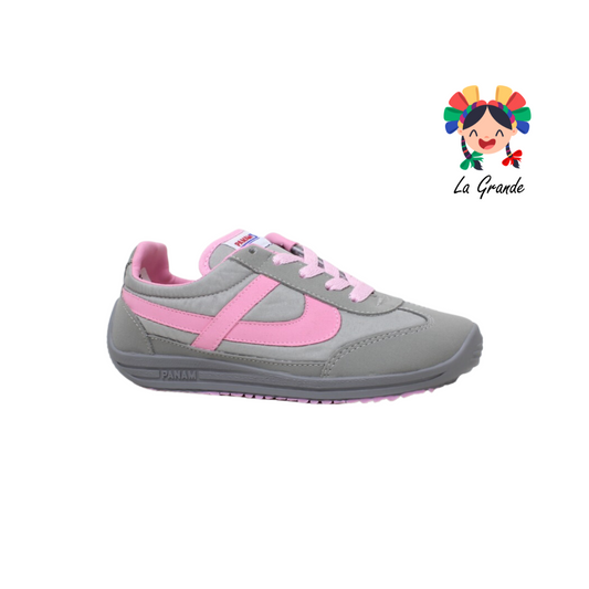 1084 PANAM Gris Rosa Textil Tenis Casual Original para Dama