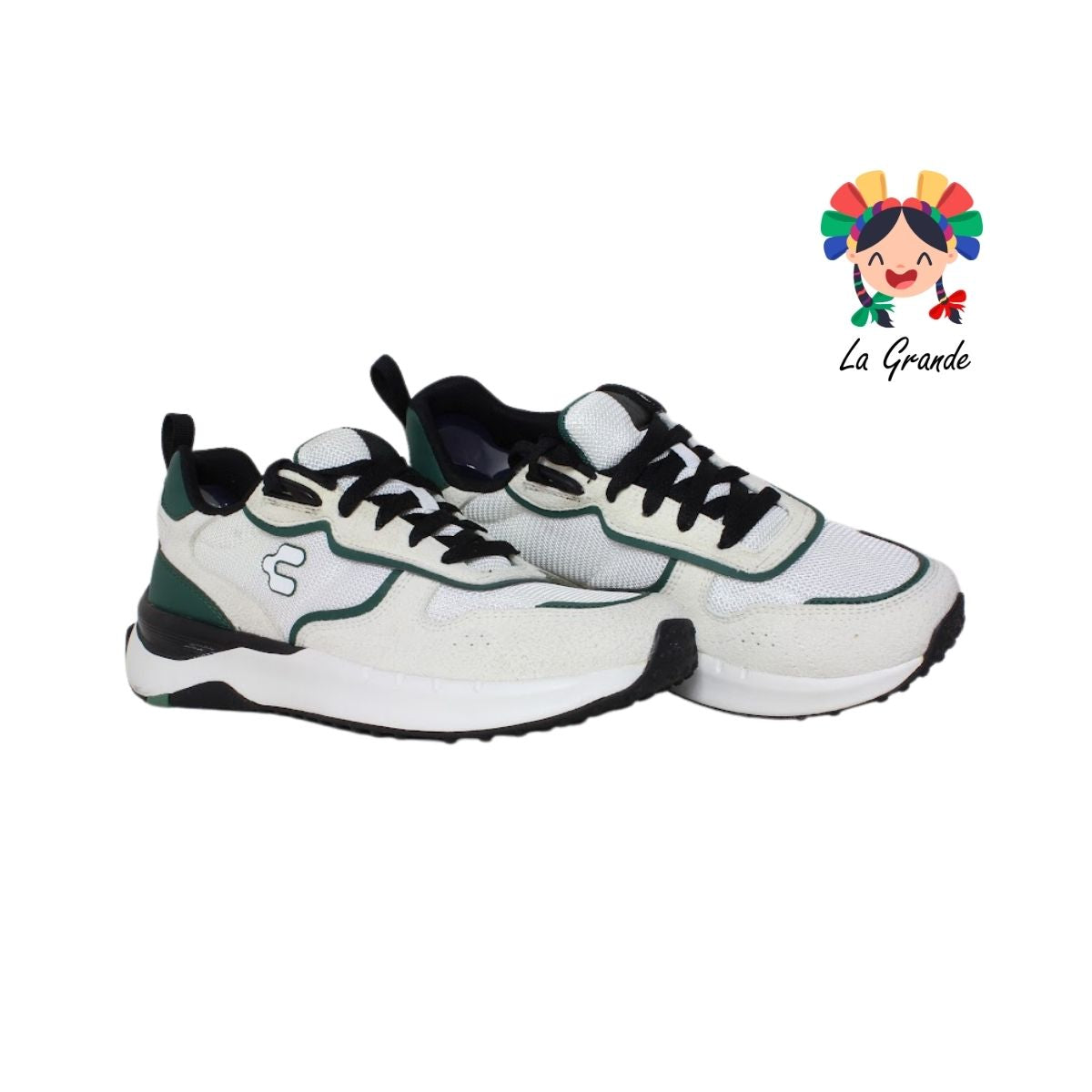 1086965 CHARLY Blanco Verde Tenis Deportivo para Caballero