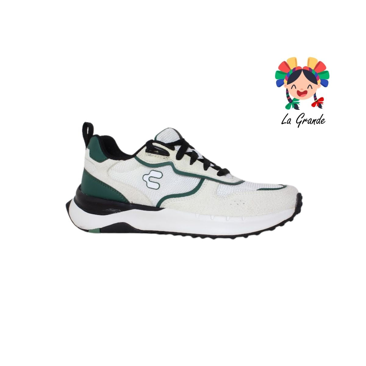 1086965 CHARLY Blanco Verde Tenis Deportivo para Caballero
