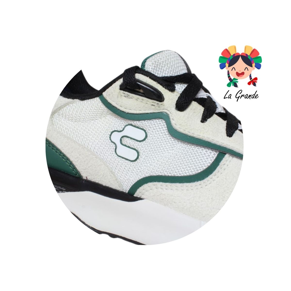 1086965 CHARLY Blanco Verde Tenis Deportivo para Caballero