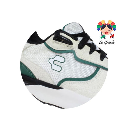 1086965 CHARLY Blanco Verde Tenis Deportivo para Caballero