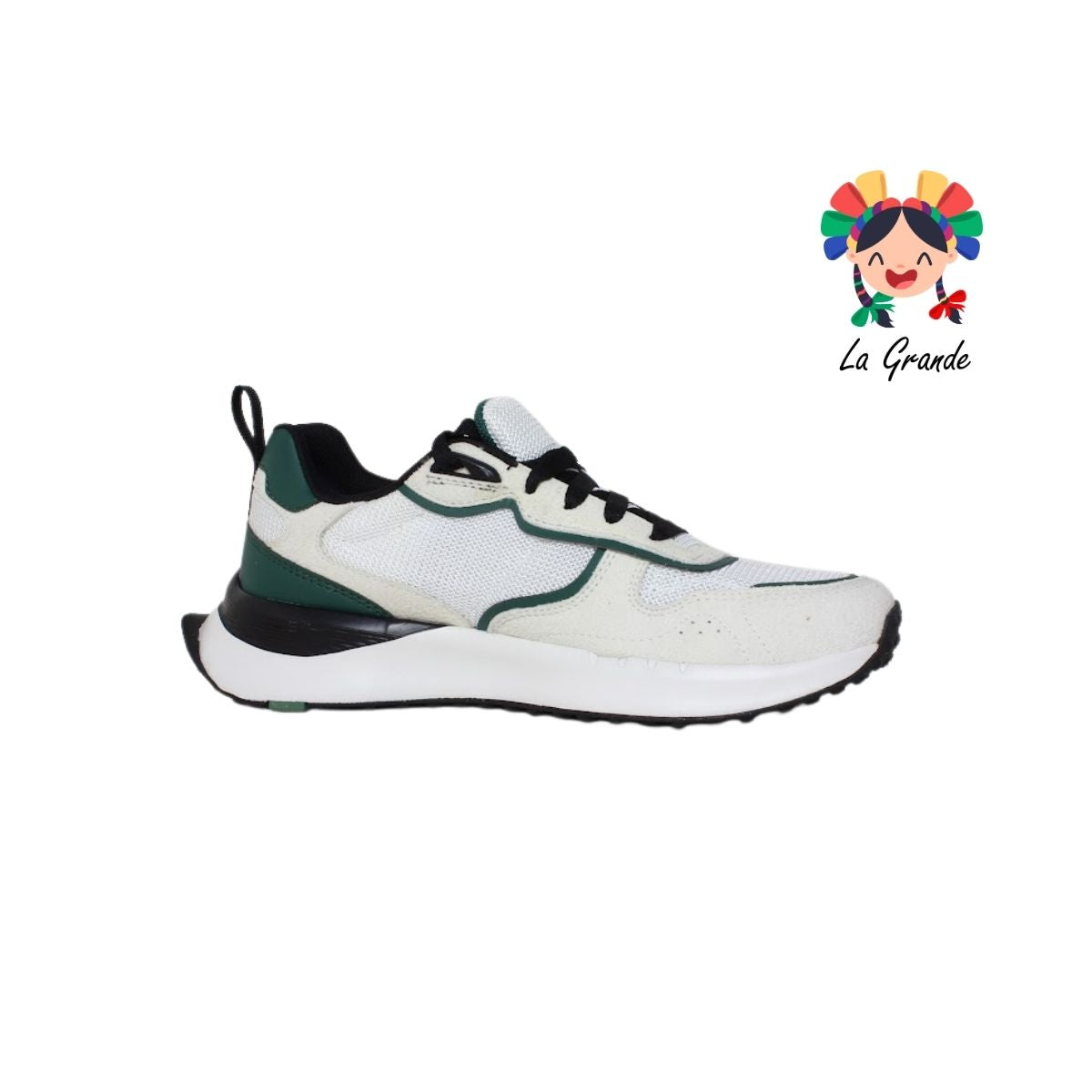 1086965 CHARLY Blanco Verde Tenis Deportivo para Caballero