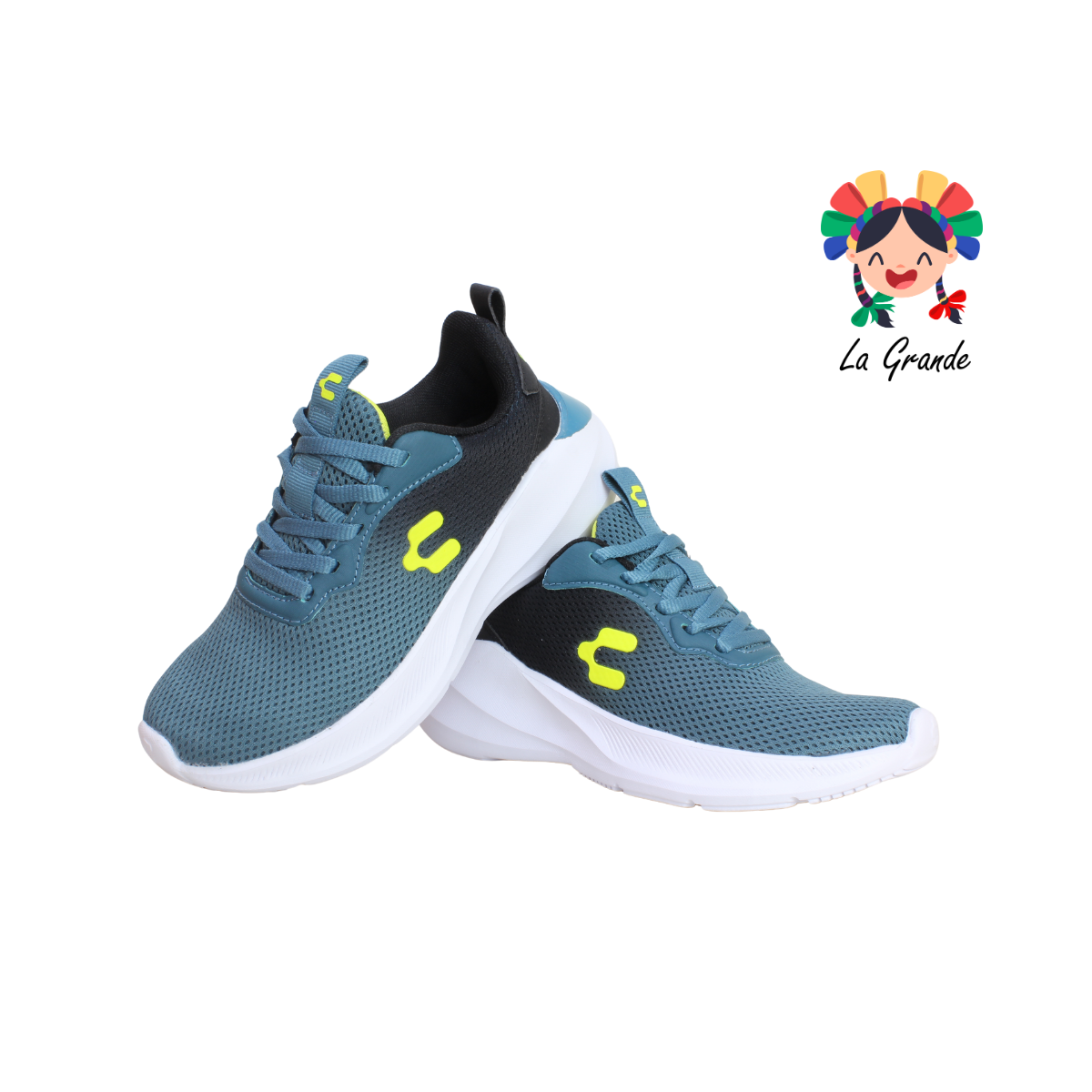 1087100 CHARLY Verde Negro Tenis Deportivo para Dama y Joven