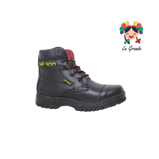 108 NP300 Negro Rojo Piel Bota Industrial para Caballero