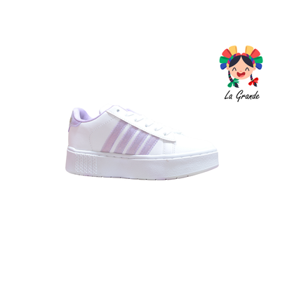 1420 VANPERSSI Bco Lila Barbie Sint Tenis Casual para Dama