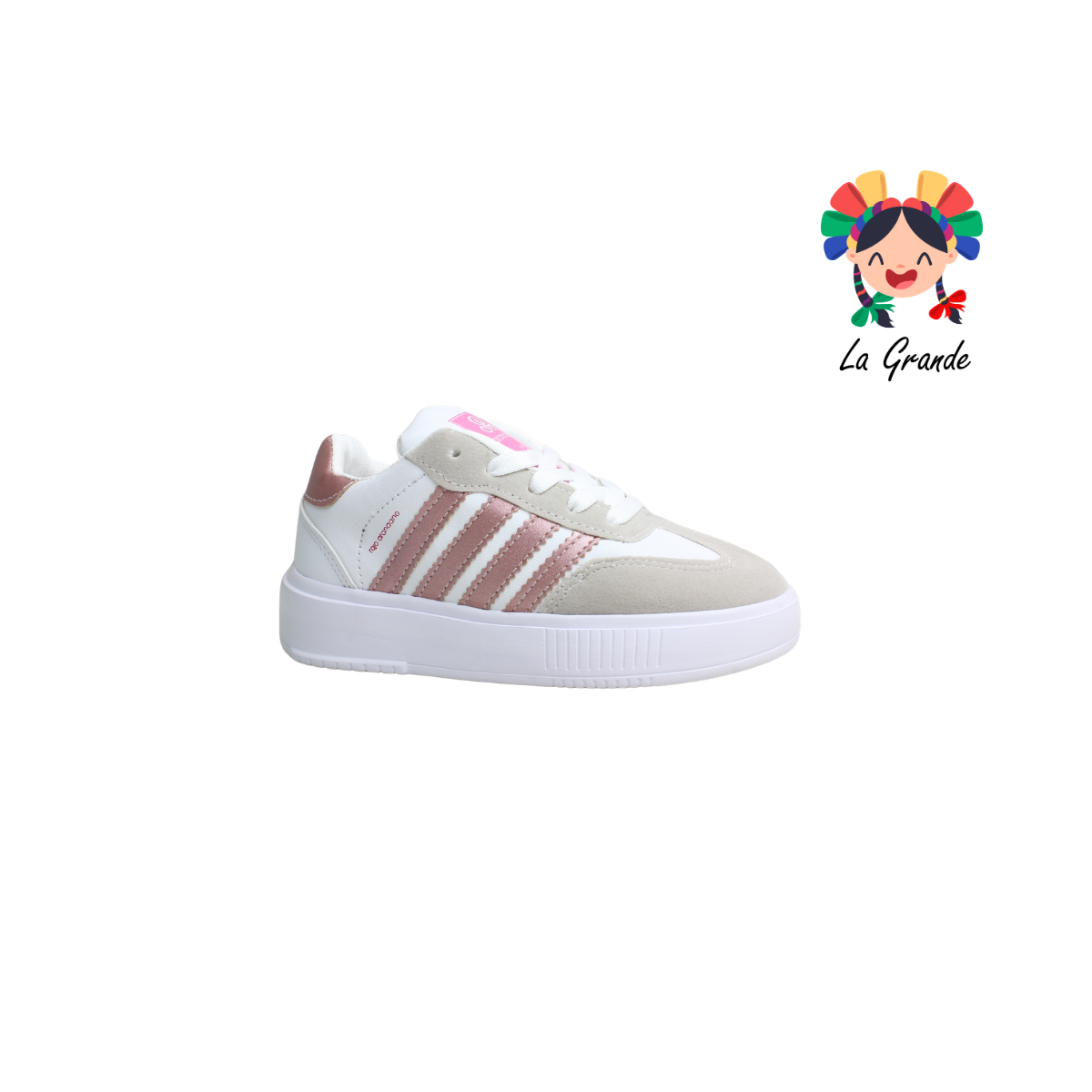 1929 ROJO ARANDANO Bco Cobre Gris  Tenis Casual para Niña