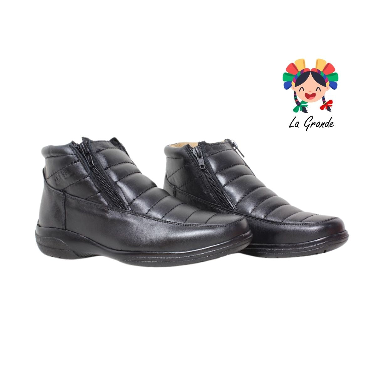 1091 KA99 Negro Piel Bota Confort para Joven y Caballero