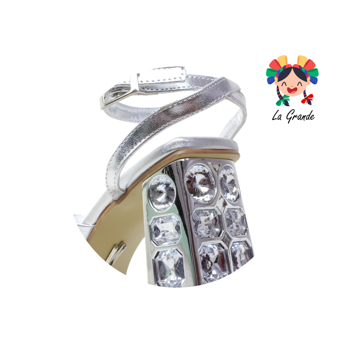 5399 WILDCAT Plata Sintético Zapatilla con Pedrería para Dama