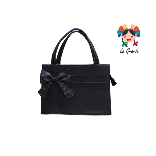018 TONY Bolsa Negro Moño Casual tipo Cajita para Dama
