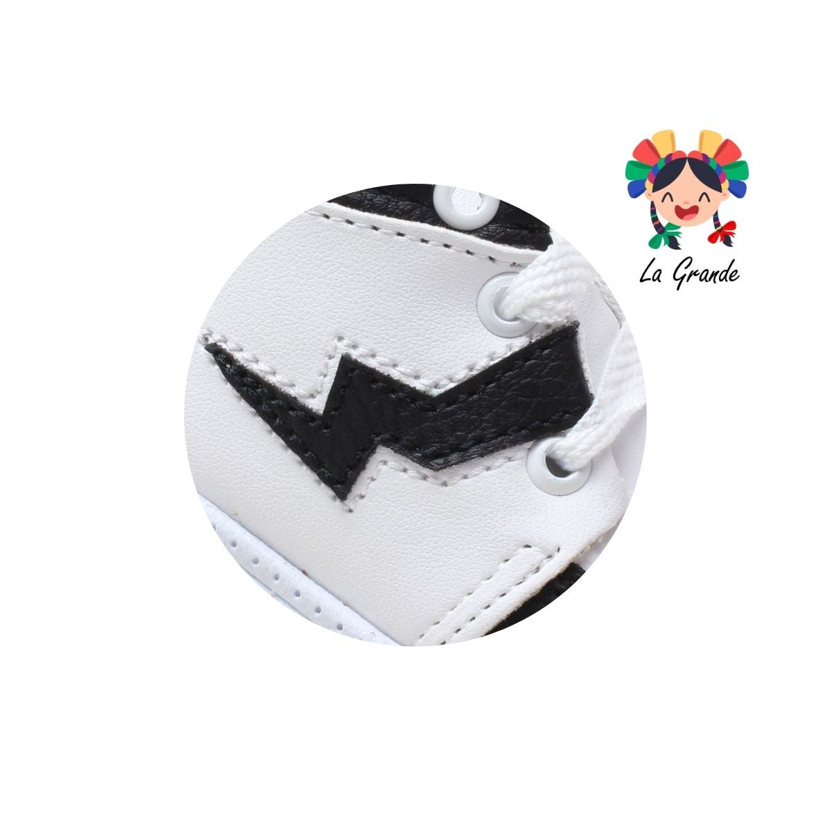 38A72 PEKE KIDS Blanco Negro Sint Tenis Casual para Bebé