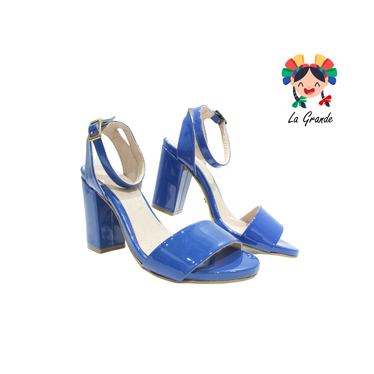 1100 VERAMA azul zapatilla con correa cobalto dama