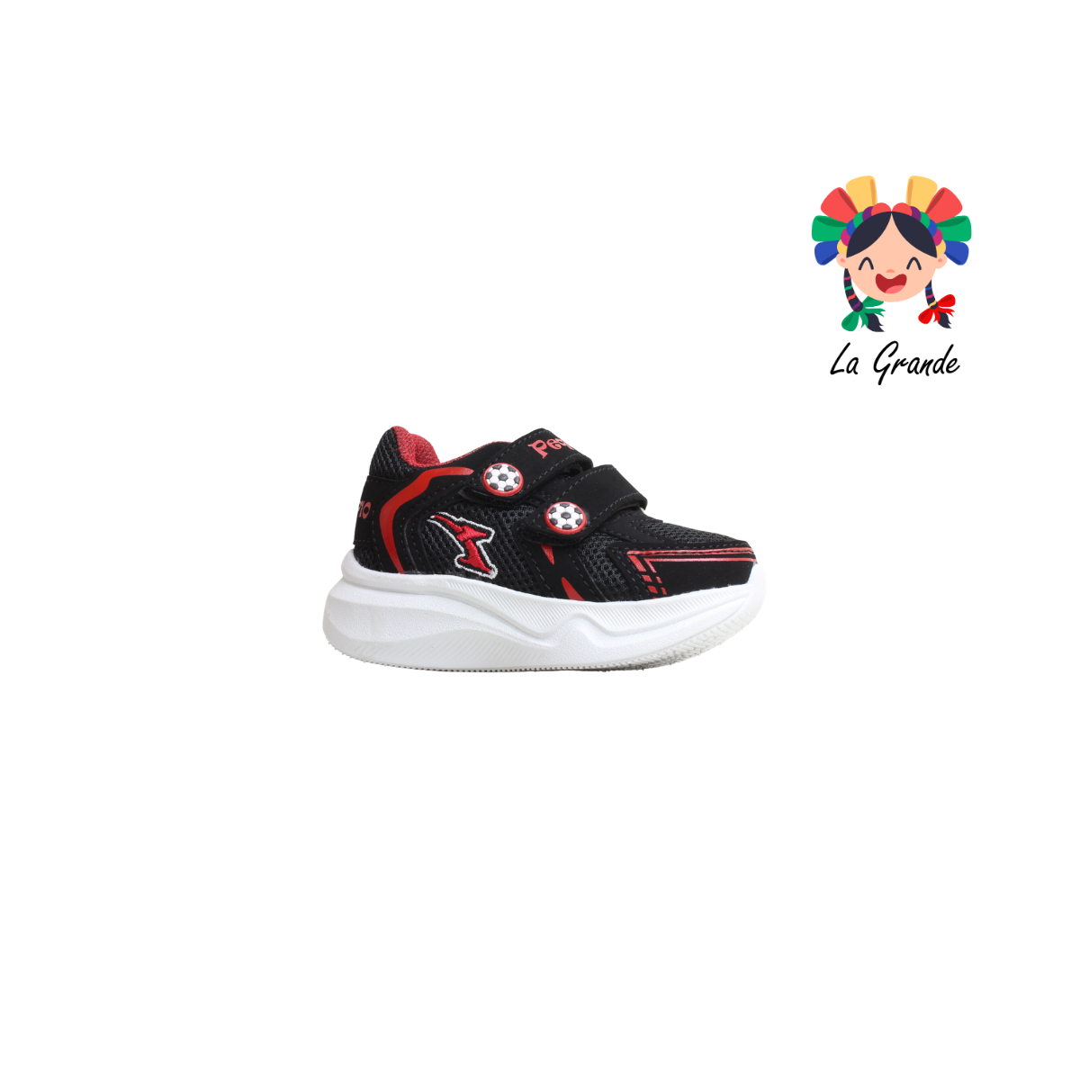 110 PEQUES Negro Rojo Casual para Bebe y Niño