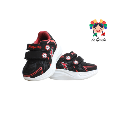 110 PEQUES Negro Rojo Casual para Bebe y Niño