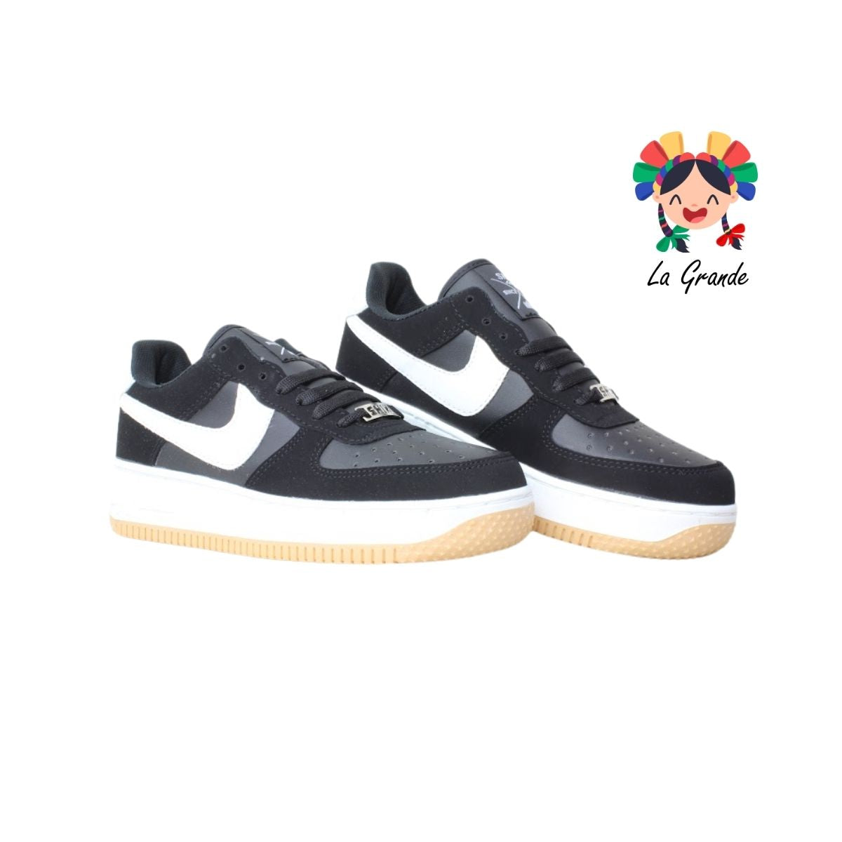 110 SNIK Negro Liga Nobuck Tenis Casual para Dama y Joven