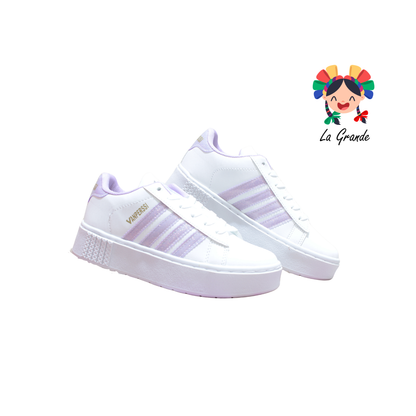 1420 VANPERSSI Bco Lila Barbie Sint Tenis Casual para Dama