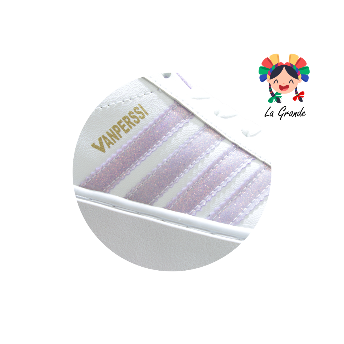 1420 VANPERSSI Bco Lila Barbie Sint Tenis Casual para Dama
