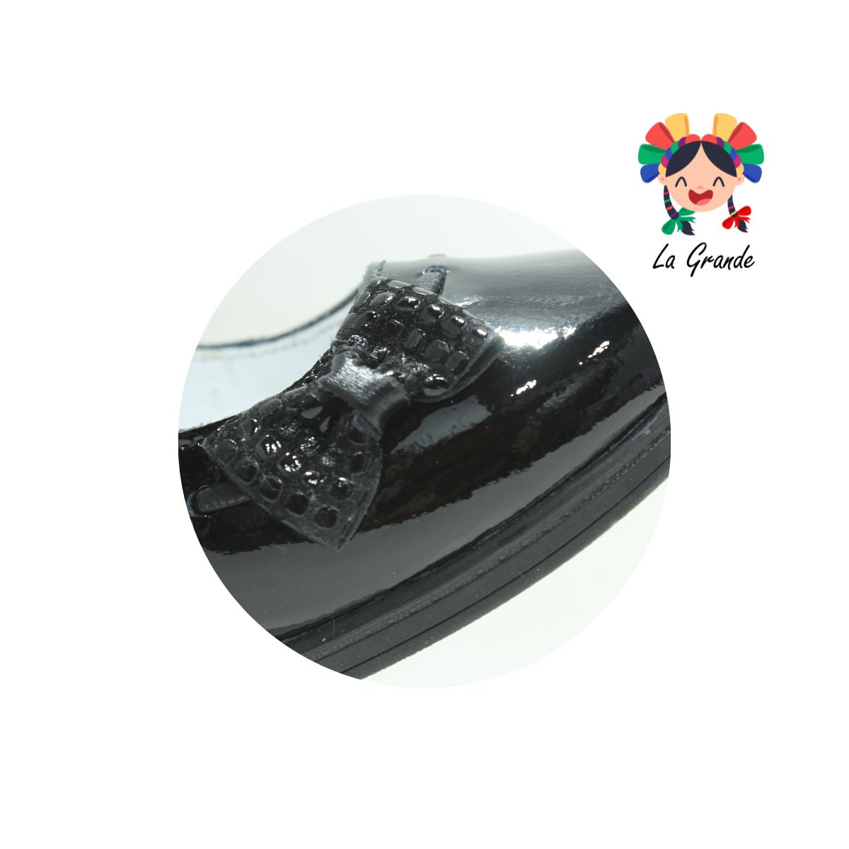 1144 MUJER BONITA Negro Charol Zapato Escolar para Niña y Dama