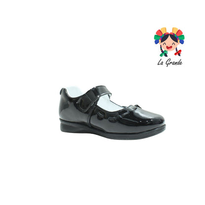 1144 MUJER BONITA Negro Charol Zapato Escolar para Niña y Dama