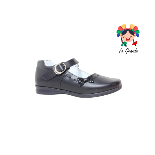 1144 MUJER BONITA Negro Napa Zapato Escolar para Niña y Dama