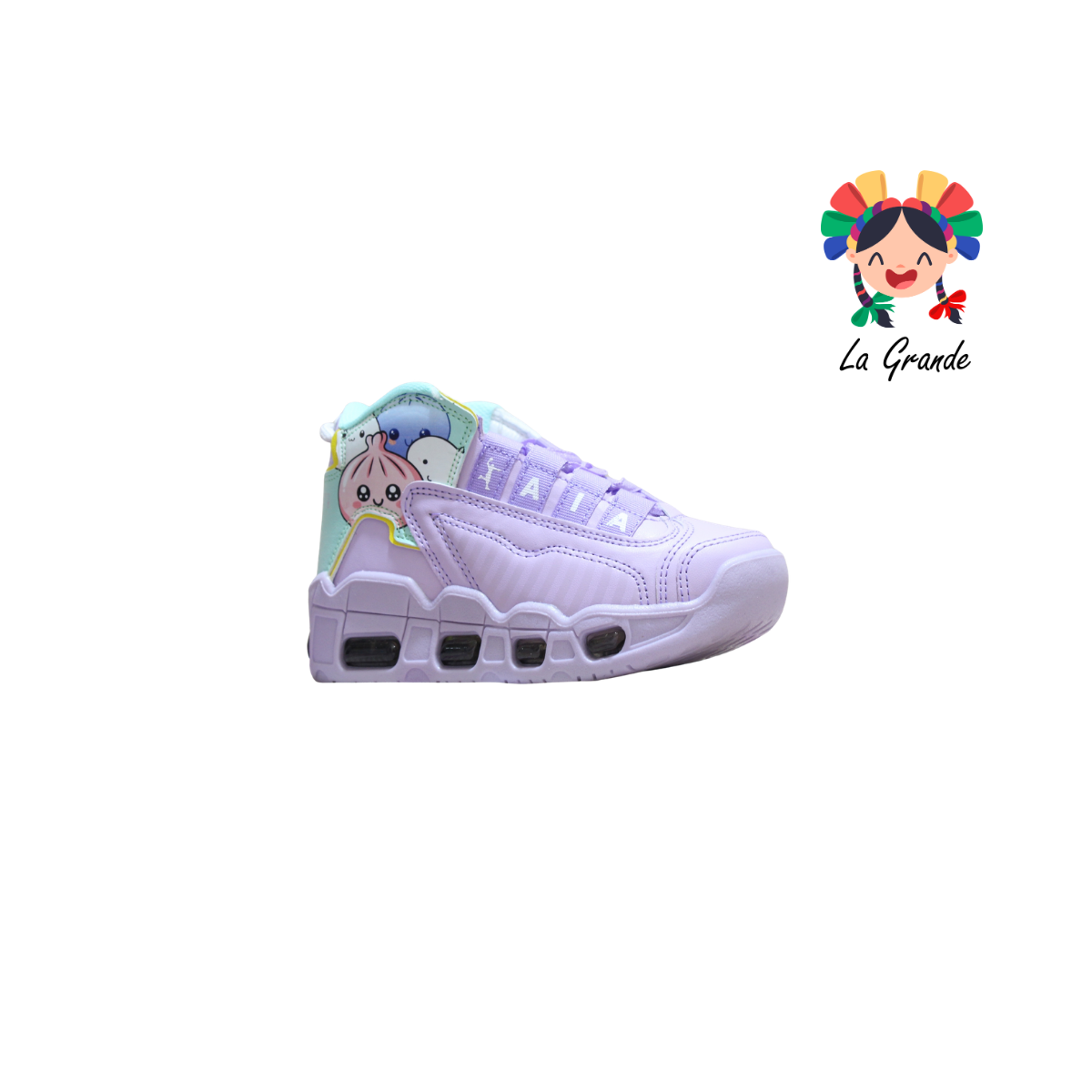 1019-D Dom HARMAN Lila Menta Sint Tenis Casual con Luces para Niña