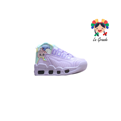 1019-D Dom HARMAN Lila Menta Sint Tenis Casual con Luces para Niña