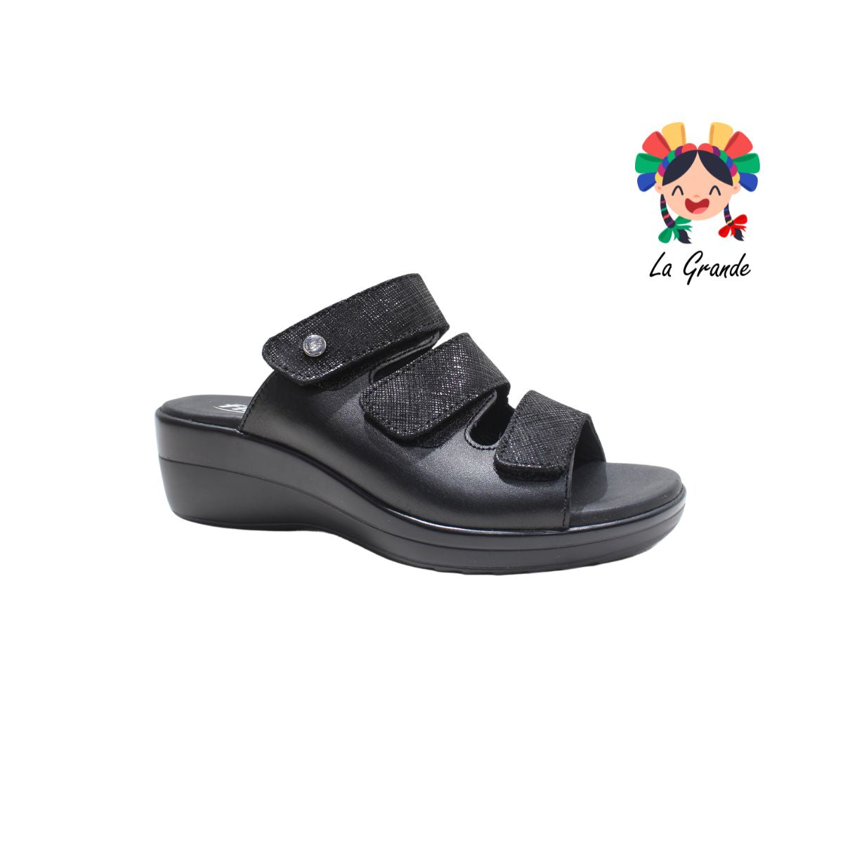 116022 FLEXI Negro Piel Sandalia para Dama