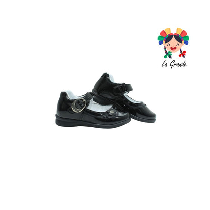 1166 MUJER BONITA Negro Charol Zapato Escolar para Niña