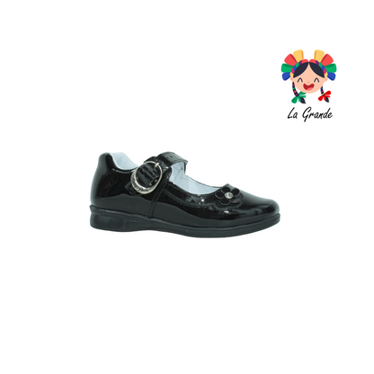 1166 MUJER BONITA Negro Charol Zapato Escolar para Niña
