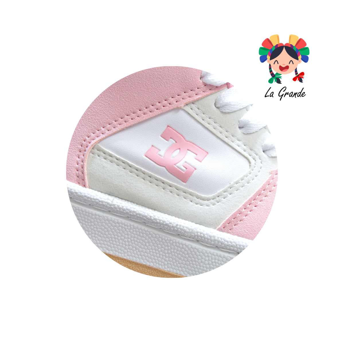 850 GMC Rosa Bco Late Tenis Casual para Niña