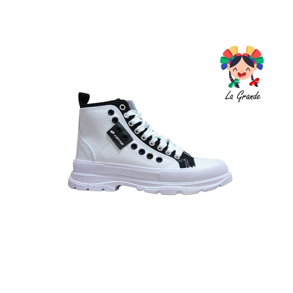 9H518101 LOTTO Blanco Negro Tenis Casual para Dama